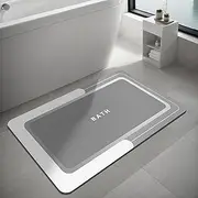 Bath Mat, Bathroom Rugs Super Absorbent Shower Mats Quick Dry Thin Rubber Mats for Bathroom Floor Fit Under Door Bath Mat for for Bathroom Floor Bathtub Vanity-Bathmat Bath Rug (Grey, 40 x 60 cm)