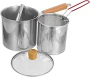OFFSCH Deep Fryer Pot: 3l Deep Fryer With Basket - Stainless Steel Oil Frying Pot - Single Handle Frying Container For Home Kitchen And Small Households