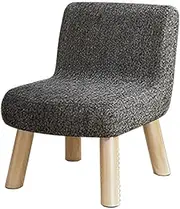 AIMALL Small Round Stool, Solid Wood Fabric Shoe Changing Stool for Living Room, Creative Low Bench, Cyber Popular Coffee Table, Lazy Sofa Stool, Available in 6 Colours