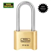 Burg Wachter Long Shackle 50mm -Resettable Combination Padlock-FREE POSTAGE
