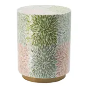 Floral shell inlay side table/Stool