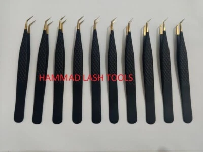Angled Volume Tweezers kit Eyelash Extension Tweezers Eyelash Tweezer lash Tools