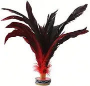 Shuttlecock Ball,Feather Shuttlecock, 1pcs Feather Jianzi Foot Kick Hand Wheel Fancy Feather Black