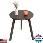 WDSHIYI Patio Small Round Side Table End Table for Living Room, Modern Wood A