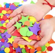 1500 Pieces Self Adhesive Foam Stickers Mini Geometry Shapes EVA Colorful
