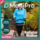 MediPro 4 Wheel Rollator Walking Frame Foldable Rollator Senior Walker Aid