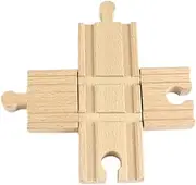 Wooden Train Track Cross Tracks Rail Station Accessory Compatible with Major Classic Toy Train Wooden Railway Train Tracks
