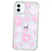 Cute Pink Flowers Case Compatible with Case, Clear Floral Case with iPhone 11