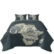 Africa Map and Animals Coverlet