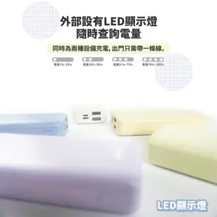 馬卡龍行動電源 10000mah 行動電源 雙輸出 Type-C USB A 快充 行充 隨充 MCK008