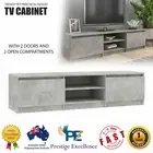 TV Cabinet Chipboard Home Entertainment Center Table Stand Unit Concrete Grey AU