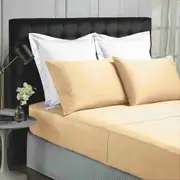 Park Avenue Fitted Sheet w/ 2x Pillowcases Set 500TC Bamboo Cotton Blush
