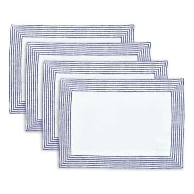 Solino Home 100% Pure Linen Placemats 14 x 19 Inch Set of 4 - Lucca, Made in USA