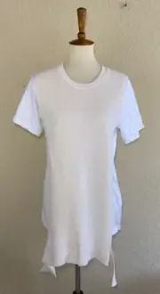 Y's by Yohji Yamamoto Womens Apron Knit T-Shirt White/White Size 2