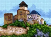 "The Trencin Castle" Printed Canvas for Needlepoint Tapestry Gobelin 2554