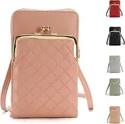 [Vividora] Small Shoulder Bag Mobile Phone Case for Women, PU Leather Crossbody Bag, Mobile Phone Case with Purse for Hanging, with Many Compartments and Card Slots, Adjustable Removable Shoulder Strap