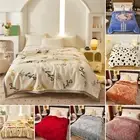 King Size Bed Blanket Double-layered Print Blanket for Maximum Comfort Warmth