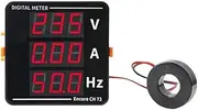 AC Ammeter Voltmeter Three Display Current Voltage Frequency Meter AC50-500V AC0-120A 10-99.9Hz