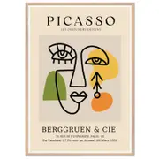 Galrie Stunning Picasso Les Dejeuners Dessins Abstract Art Poster for Home Decor, Wood Frame, 50 x 70cm (20 x 28inch)