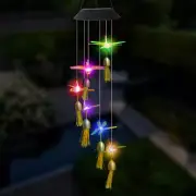 LED Dragon Fly Wind Chimes With Bell Solar Powered Color-Changing Outdoor Lights