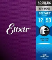 Elixir 11150 12-String 80/20 Bronze, Polyweb, Light Acoust Strings, 10-47