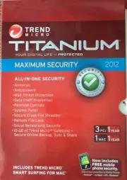New Trend Micro Titanium Maximum Security 2012 - 3 PCs/1 Mac-1 Year