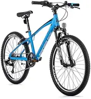 24 Inch MTB Bicycle Leader Fox Spider Boy 8 Speed S-Ride Blue Matt