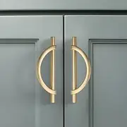 Amerdeco 10 Pack Brushed Gold Cabinet Pulls - 5 Inch(128MM) Hole Centers Kitchen Handles for Cupboards and Drawers