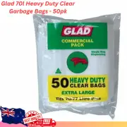 Glad 70l Heavy Duty Clear Garbage Bags Self Dispensing Pack Extra-Large 50pk