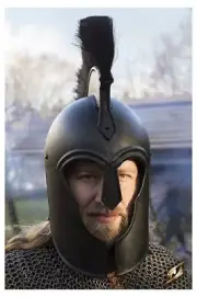 XMAS 18GA Dark Medieval Larp Troy Achilies Helmet Knight Viking Helmet