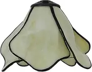 8 Inch Wide Tiffany Lamp Shade Accessories Replacement Only Stained Glass Lotus Lampshades Vintage Pink Beige Orange Light Cover for Table Lamp Pendant Light Desk Light,Beige KeYJ
