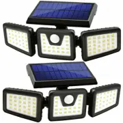 2 Pack Solar Lights Motion Sensor, Security LED Waterproof Adjustable Head