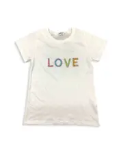 Lola + The Boys Girls' Gem Studded Love Tee - Little Kid, Big Kid