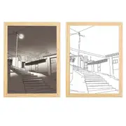 LED Light Up Picture Frame Painting Modern Decorative Night Light USB Plug-in