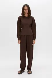Jensen Cotton Crew in Espresso Brown - CAMILLA AND MARC® C&M