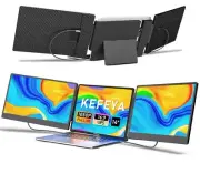 KEFEYA Laptop Screen Extender, 14" FHD 1080P Triple Portable Monitor for Laptop