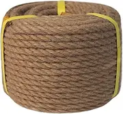 Twine Thick Rope 12mm Thick Hemp Rope 65.6 Feet Garden Rope Jute Twine String for Cat Scratcher, Bundling, Camping, Decorating(12MM 20M)