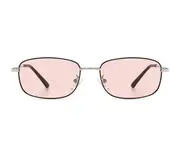 G128 Outdoor Cycling TAC Ocean Film Polarized Color-changing Sunglasses Silver Frame To Pink Flat Glasses for Men and Women