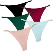 [CIUCIMIA] Womens Thongs Seamless Thongs Lace Panties Sexy Bikini No Show Thongs G-Strings for Women 5 pack