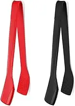 Xuegier 2Pcs Silicone Kitchen Tongs 11 Inch Kitchen Tongs for Cooking Serving Tongs with Silicone Tips Toast Tongs Salad Tongs A