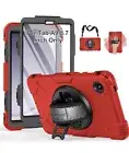 SUPFIVES Case for Galaxy Tab A9 8.7 Inch Case Military 3-Layer Liquid Silicone