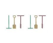 2x 3pc Dantoy Blue Marine Toys Sand Drill/Shovel/Rake Kids Outdoor Toy Set 2+