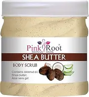 Pink Root Shea Butter Body Scrub Contains Coconut Oil, Shea Butter Aloe Vera Gel 500gm, Multi Color