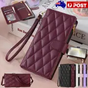 For Samsung S25 S24 S23 S22 S21 S20 Ultra Note20 Leather Zip Wallet Case Cover