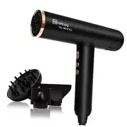 Ionic Hair Dryer, Professional Blow Dryer with 3 Attachments, Black&gold