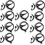 Retevis R-111 G Shape 2 Pin Adjustable Volume Earpiece for Kenwood Retevis TYT Two Way Radio (Black,10 Pack)