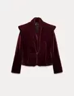 ZARA VELVET QUILTED JACKET COLOUR WINE BURGUNDY FW24/25 SIZES XS-L REF. 9549/158