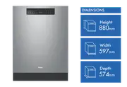 Haier Built Under Steam Dishwasher Stainless Steel