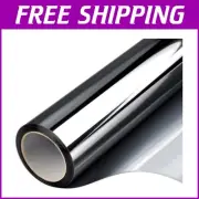 Black-Silver Static Cling Window Film - Enhanced Daytime Privacy & UV Block