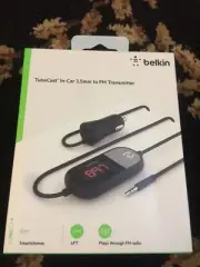 Brand New Sealed Belkin TuneCast In Car 3.5mm to FM Transmitter For Smartphones